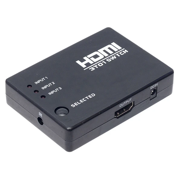Ayt Powermaster 3 Giriş 1 Çıkış HDMI Switcher Toplayıcı PM-6853 Kumandalı Adaptörsüz