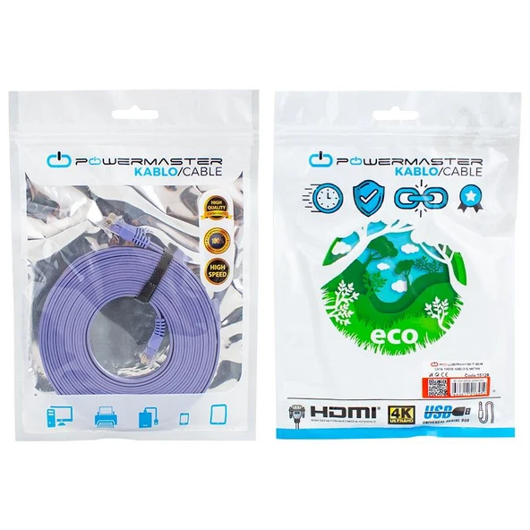 Ayt CAT6 5 Metre Yassı Kablo Ethernet İnternet Kablosu Jack Soketleri Takılı Hazır Kablo - 6