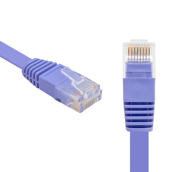 Ayt CAT6 5 Metre Yassı Kablo Ethernet İnternet Kablosu Jack Soketleri Takılı Hazır Kablo