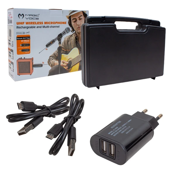 Ayt Magicvoice Mv-19586 Uhf Gitar Tip Kablosuz Mikrofon 6.3mm Kablosuz Gitar Müzik Aleti Cihazı 40 Metre Çekim - 3