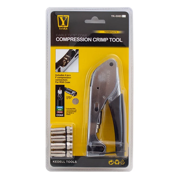 Ayt Powermaster YK-5085C3 F Konnektör Sıkma Pensesi Dijitürk Soketi Digıturk Jack Sıkma Pensesi - 2