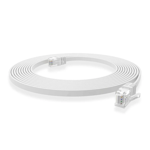 Ayt CAT6 2 Metre Yassı Kablo Ethernet İnternet Kablosu Jack Soketleri Takılı Hazır Kablo