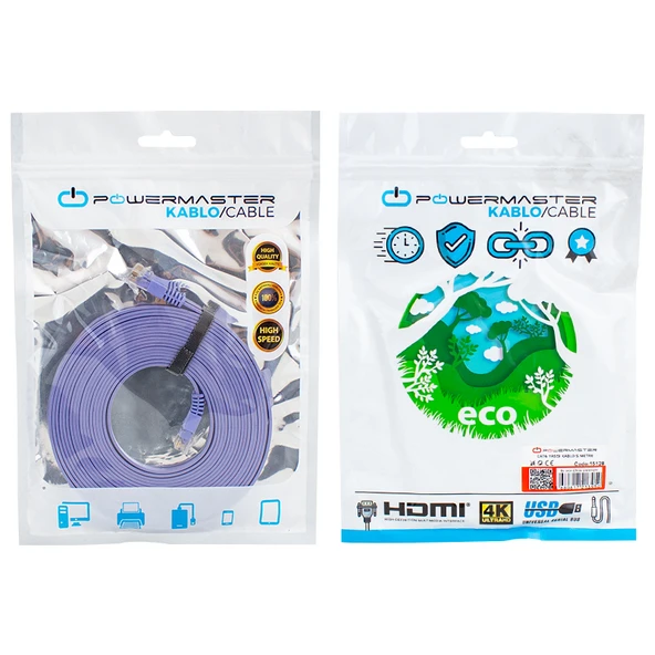 Ayt CAT6 5 Metre Yassı Kablo Ethernet İnternet Kablosu Jack Soketleri Takılı Hazır Kablo - 3