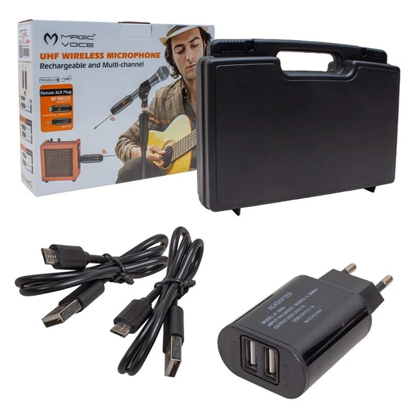 Ayt Magicvoice Mv-19586 Uhf Gitar Tip Kablosuz Mikrofon 6.3mm Kablosuz Gitar Müzik Aleti Cihazı 40 Metre Çekim - 6