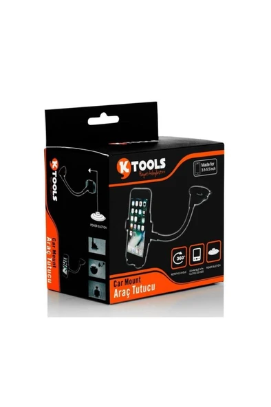 Ktools Drivesafe Magnet Araç Telefon Tutucu Vantuzlu Siyah - 2