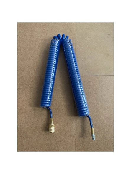 Elsa Teknik Jaklı Spiral Hava Hortumu PE 5x8x10 Metre Sarı Stoperli ürün görseli