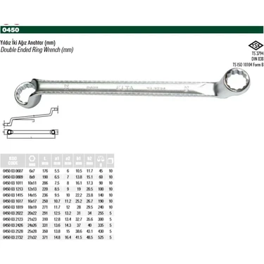 ELTA 8x9 Yıldız Iki Ağız Anahtar ürün görseli