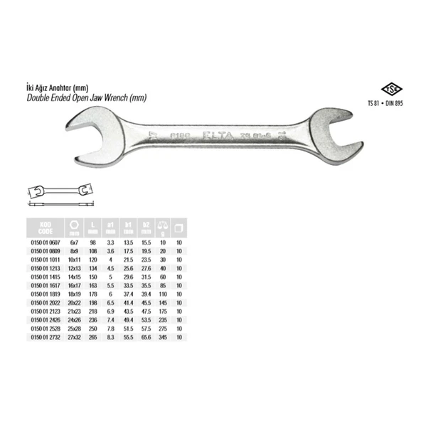 ELTA 10x11 İki Ağız Anahtar ürün görseli