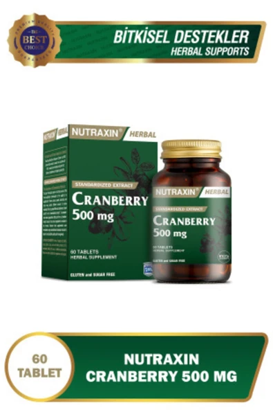 Nutraxin Cranberry - Turna Yemişi 500 Mg 60 Tablet