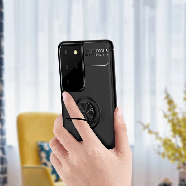 Galaxy S21 Ultra Kılıf Zore Ravel Yüzüklü Silikon Kılıf - Resim 10