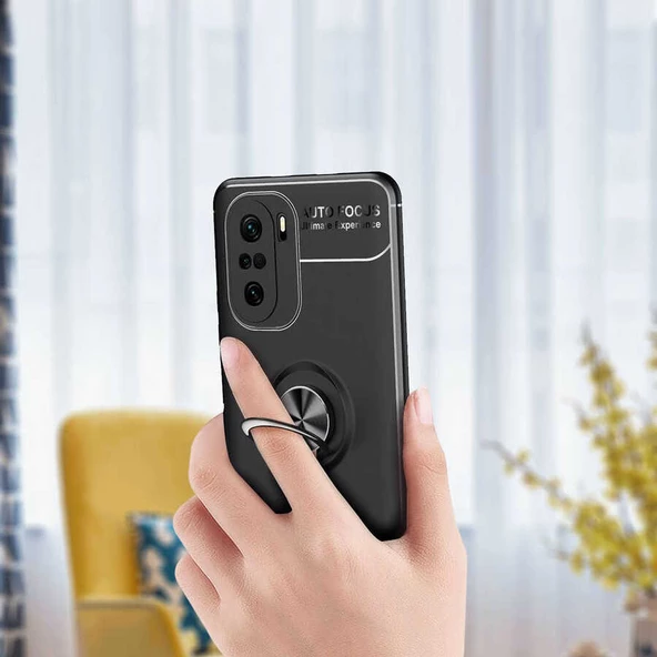 Xiaomi Poco F3 Kılıf Zore Ravel Yüzüklü Silikon Kılıf - Resim 11