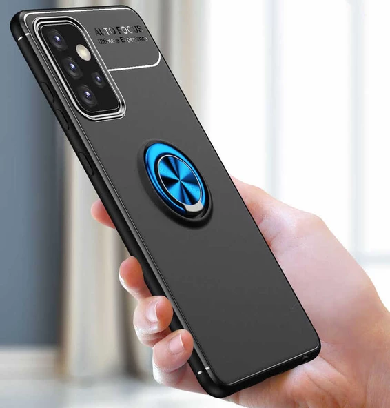 Galaxy A72 Kılıf Zore Ravel Yüzüklü Silikon Kılıf - 11