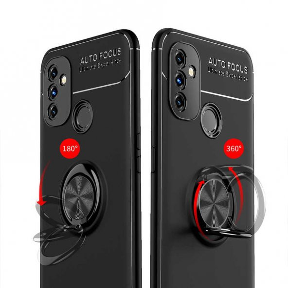 One Plus Nord N100 Kılıf Zore Ravel Yüzüklü Silikon Kılıf - 12
