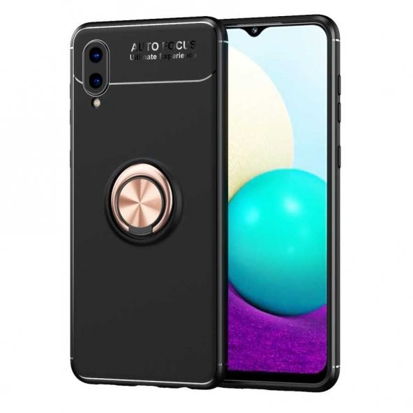 Galaxy A02 Kılıf Zore Ravel Yüzüklü Silikon Kılıf - 6