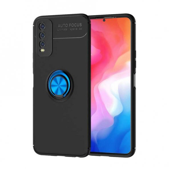 Vivo Y20S Kılıf Zore Ravel Yüzüklü Silikon Kılıf - 7