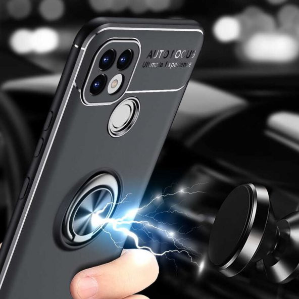 Realme C21 Kılıf Zore Ravel Yüzüklü Silikon Kılıf - 8