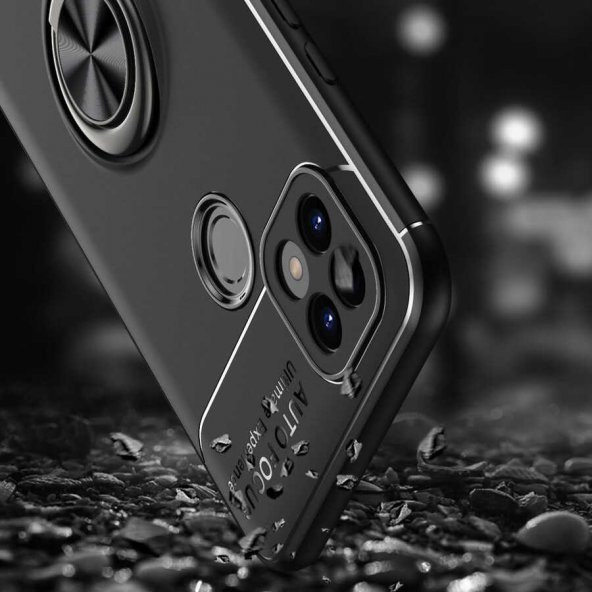 Realme C21 Kılıf Zore Ravel Yüzüklü Silikon Kılıf - 11
