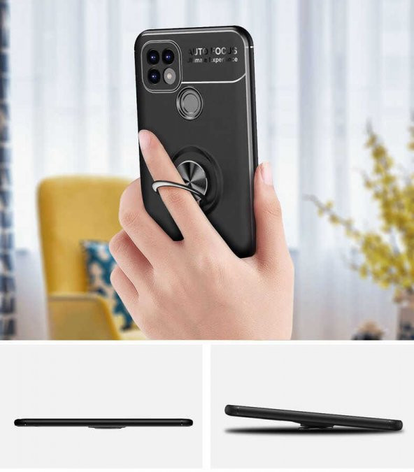 Realme C21 Kılıf Zore Ravel Yüzüklü Silikon Kılıf - 12