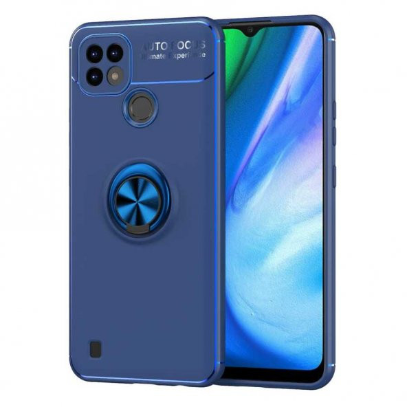 Realme C21 Kılıf Zore Ravel Yüzüklü Silikon Kılıf - 4