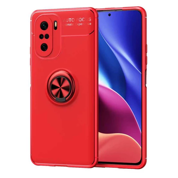 Xiaomi Poco F3 Kılıf Zore Ravel Yüzüklü Silikon Kılıf - Resim 3