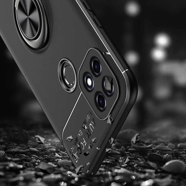 Oppo A15S Kılıf Zore Ravel Yüzüklü Silikon Kılıf - Resim 11