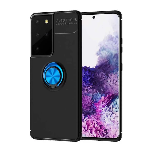 Galaxy S21 Ultra Kılıf Zore Ravel Yüzüklü Silikon Kılıf - Resim 7