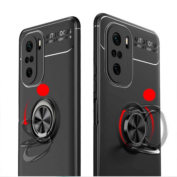 Xiaomi Poco F3 Kılıf Zore Ravel Yüzüklü Silikon Kılıf - Resim 10