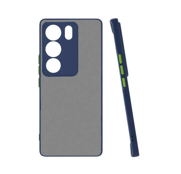 Vivo V29 5G Kılıf Mat Kamera Korumalı Renkli Tuşlu Sert Silikon Hux Kapak - 3