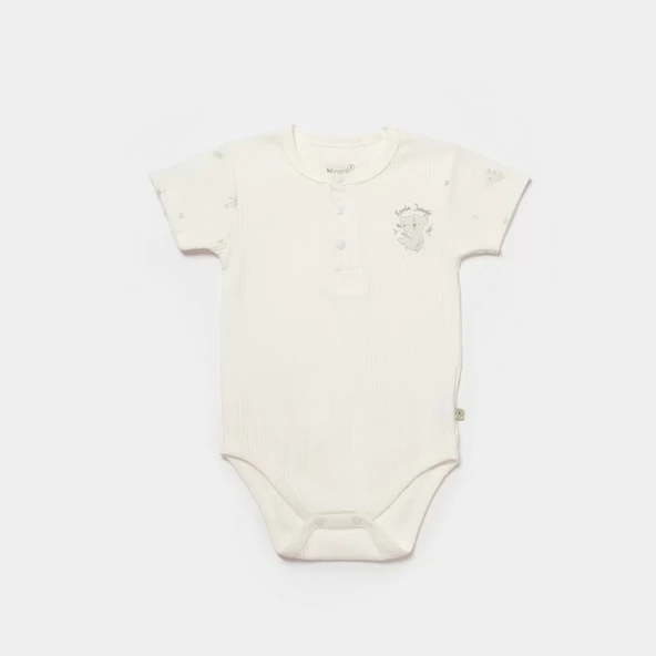 Koala Jungle Kısa Kol Bebek Body  Gri