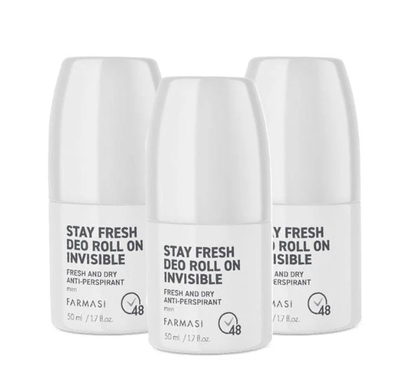 Farmasi Invisible Anti-Perspirant Erkek Deo Roll On 50 ml 3 Adet - 1