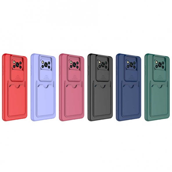 Xiaomi Poco X3 Kılıf Zore Kartix Kartlık Bölmeli Kılıf - Resim 8