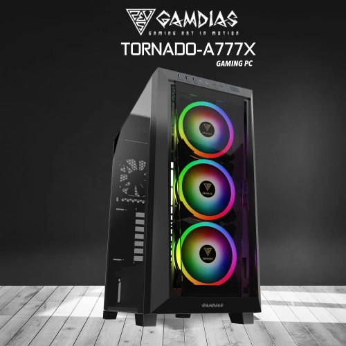 GAMDIAS TORNADO-A777X, RYZEN 7 7700X, 32Gb DDR5 Ram, 1Tb NVMe SSD, 8Gb GDDR5 RX580 Ekran Karti, 1600W Kasa, Free Dos GAMING PC