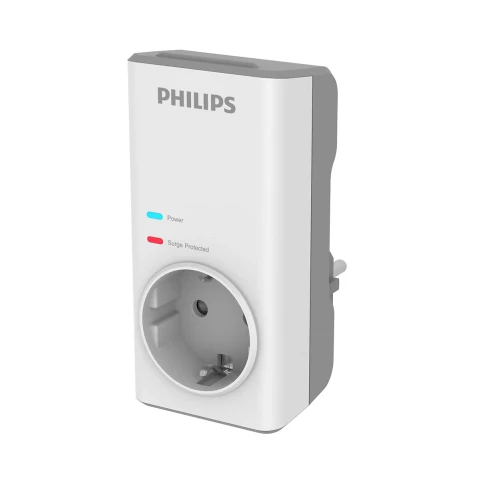 PHILIPS CHP7010W/10, Tekli, Akim Korumali Priz, 1140 Joules, Beyaz