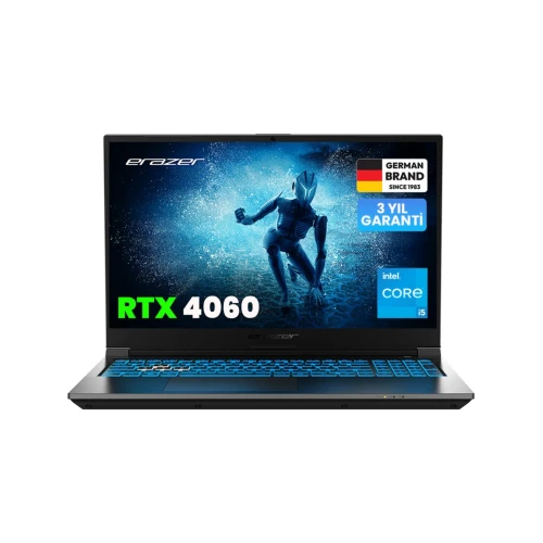 ERAZER Deputy P60i, MD62747, i5-13420H, 15.6" FHD, 144Hz, 16Gb Ram, 512GB NVMe M.2 SSD, 8GB RTX4060 Ekran Karti, Free Dos, Gaming Notebook