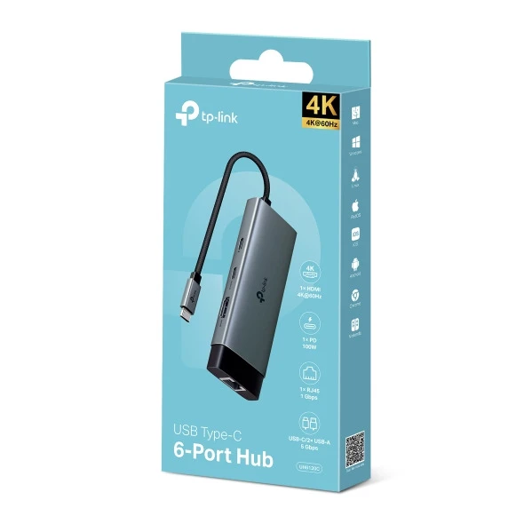 TP-LINK UH6120C TYPE-C 6 PORTLU HUB - 4