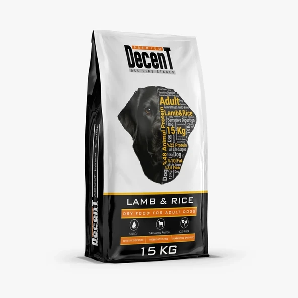 Decent Kuzu Etli Yetişkin Köpek Maması 15 kg