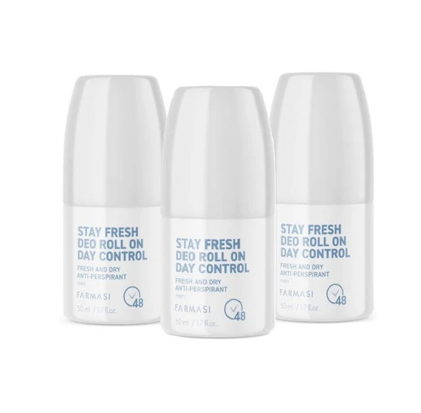 Farmasi Control Anti-Perspirant Erkek Deo Roll On Day 50 ml 3 Adet
