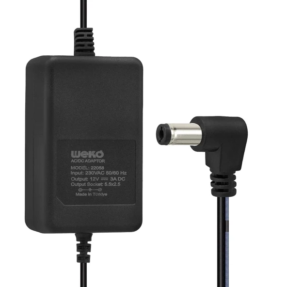 12 VOLT - 3 AMPER - 5.5*2.5 UÇLU PLASTİK KASA MASAÜSTÜ ADAPTÖR YERLİ ÜRETİM (4172)