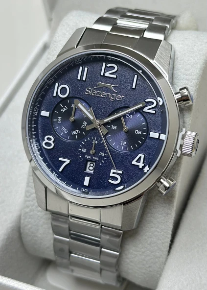 Slazenger Orijinal 2 Yıl Garantili Su Geçirmez Çelik Kordon Fonksiyonlu Erkek Kol Saati ürün görseli 1