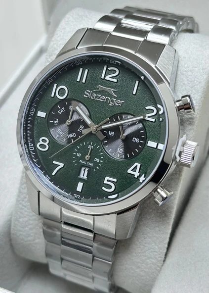 Slazenger Orijinal 2 Yıl Garantili Su Geçirmez Çelik Kordon Fonksiyonlu Erkek Kol Saati ürün görseli 1