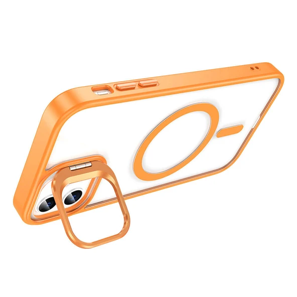 Apple iPhone 11 Kılıf Magsafe Şarj Özellikli Standlı Zore Magsafe Klon Lensli Kapak - 5