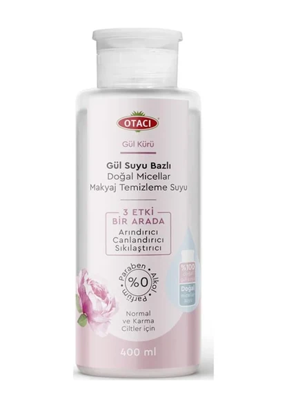 Otacı Gül Kürü Gül Suyu Bazlı Doğal Micellar Makyaj Temizleme Suyu 400 ml