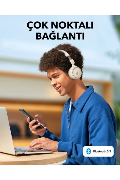 Soundcore H30i Kulak Üstü Bluetooth Kulaklık - Beyaz - Resim 4