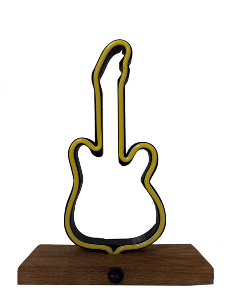 Işıklı Tablo Marketi Gitar Figürlü Neon Gece Lambası - 3