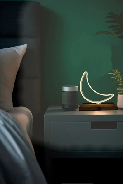 Işıklı Tablo Marketi Ay Figürlü Neon Gece Lambası