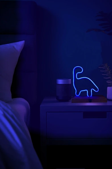Işıklı Tablo Marketi Dinazor Figürlü Neon Gece Lambası