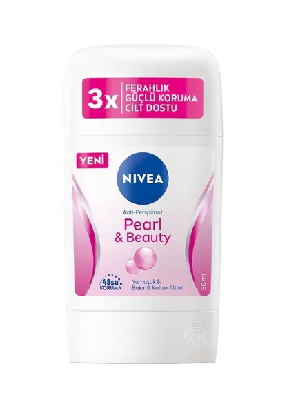 NIVEA Kadın Stick Deodorant Pearl&beauty 50ml, Ter Ve Ter Kokusuna Karşı 48 Saat Koruma, Gün Boyu Ferahlık