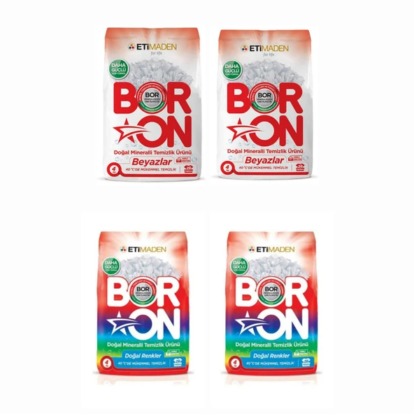 BORON DOĞAL MİNERALLİ  ÇAMAŞIR DETERJANI RENKLİ VE BEYAZLAR İÇİN 104 YIKAMA