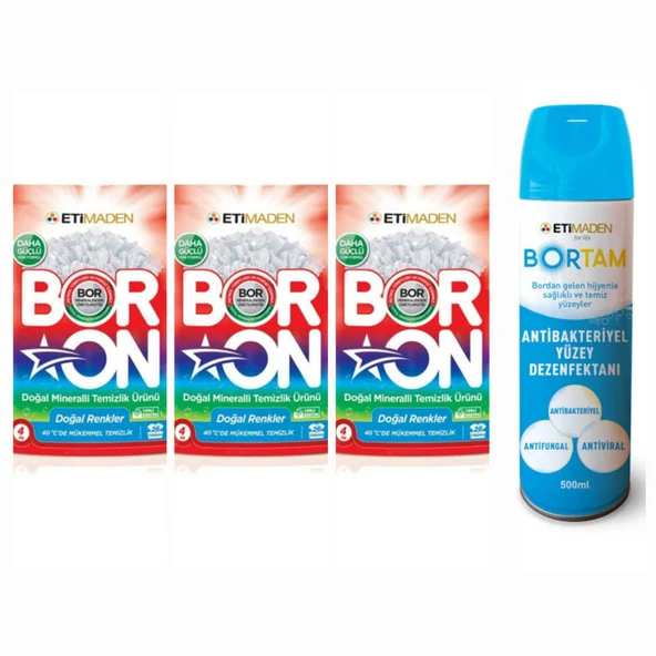 BORON DOĞAL MİNERALLİ  ÇAMAŞIR DETERJANI RENKLİLER İÇİN 78 YIKAMA+BORTAM DEZENFEKTAN