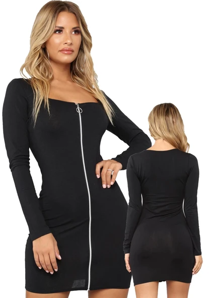 Beruflic Fermuarlı Mini Elbise